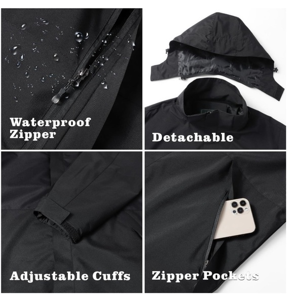 Outdoor Sport Men’s Jacket Waterproof Raincoat X-Large - Picture 4 of 6